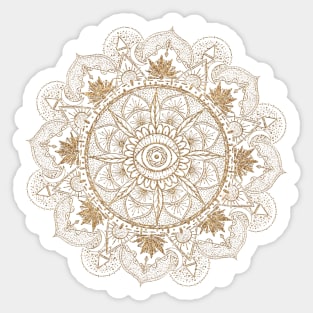 Gold and blue Mandala Eye Sun Moon Sticker